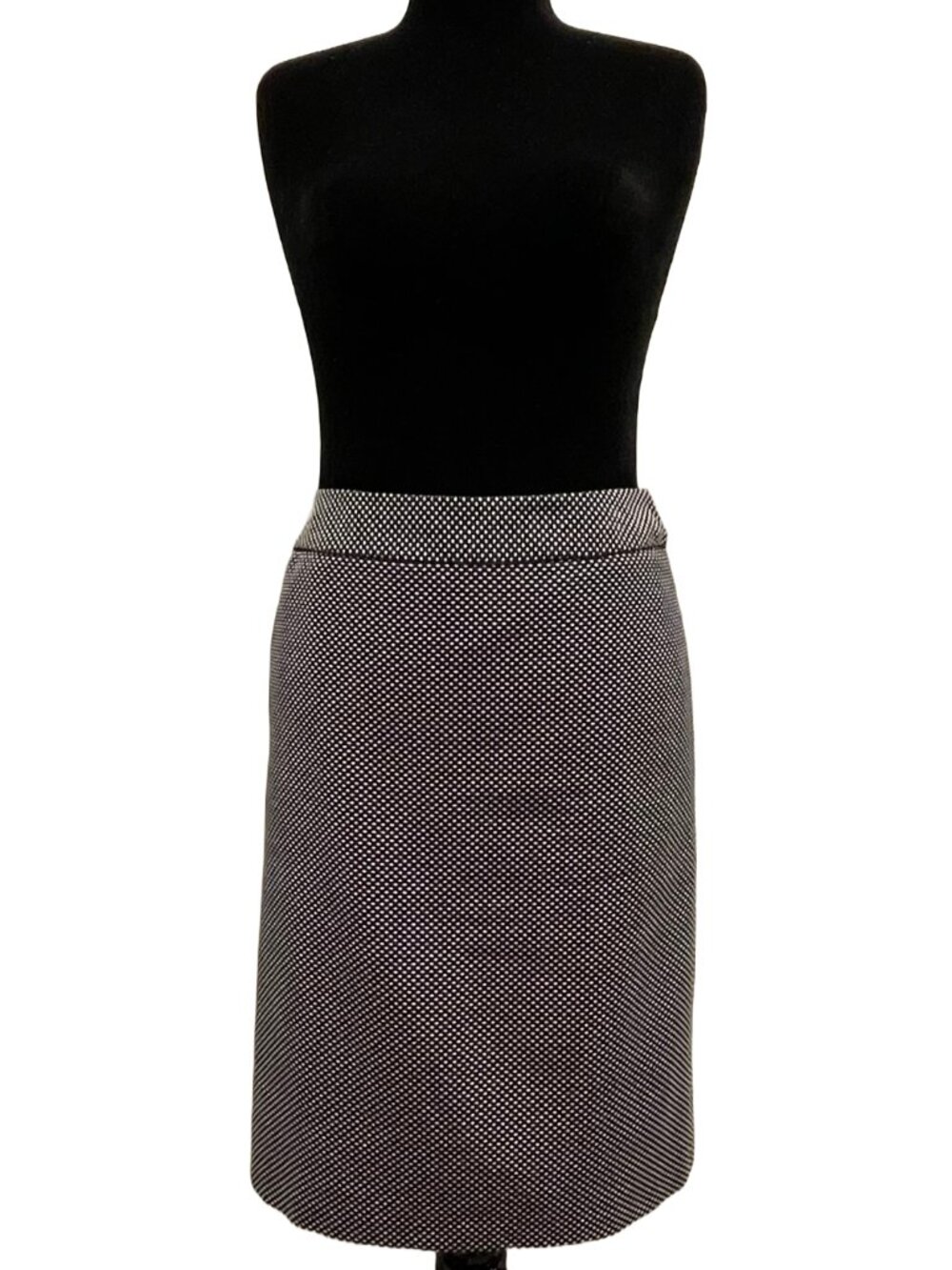 Navy White Polka Dot Pencil Skirt Size 10 Jones New York